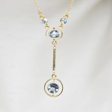 画像1: Sold ゴールド,アクアマリン・ペンダント (1)