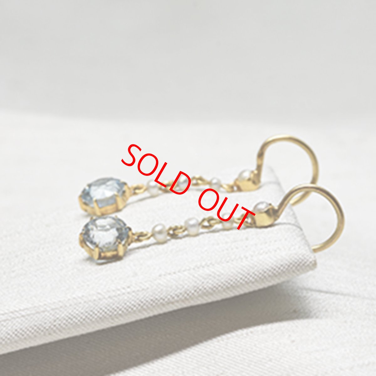 画像5: Sold ゴールド・アクアマリン・パールイヤリング（11ct.） (5)