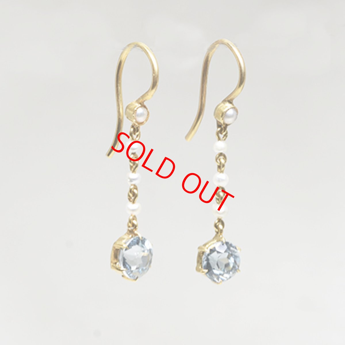 画像3: Sold ゴールド・アクアマリン・パールイヤリング（11ct.） (3)