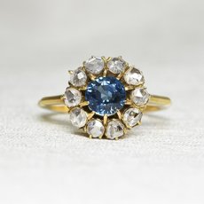 画像1: Sold ゴールド,サファイア・ダイヤモンドリング (1)