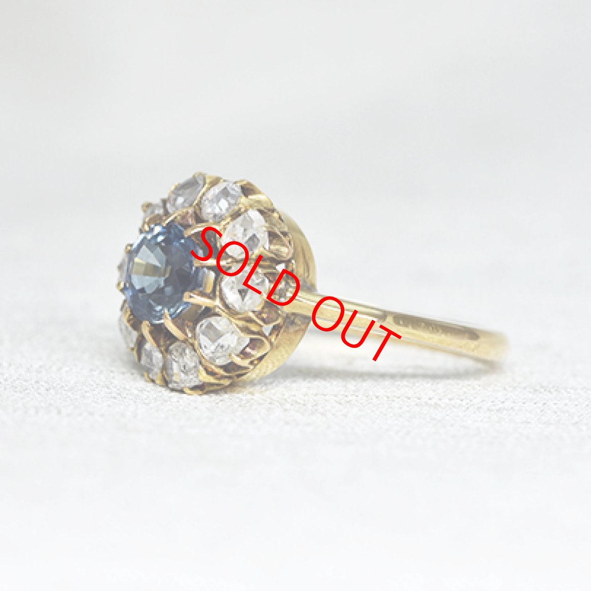 画像2: Sold ゴールド,サファイア・ダイヤモンドリング (2)