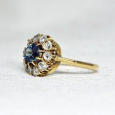 画像2: Sold ゴールド,サファイア・ダイヤモンドリング (2)