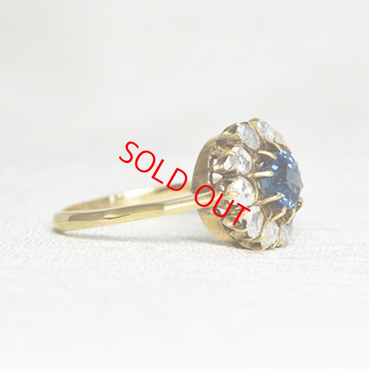 画像5: Sold ゴールド,サファイア・ダイヤモンドリング (5)