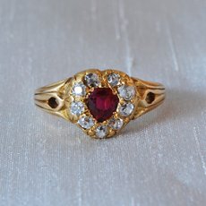 画像1: 商談中　ゴールド ルビー＆ダイヤモンドリング (1)
