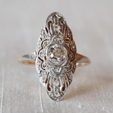 画像1: ゴールド ダイヤモンドリング (1)