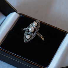 画像6: ゴールド パール＆ダイヤモンドリング (6)