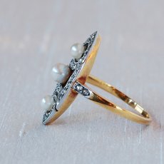 画像3: ゴールド パール＆ダイヤモンドリング (3)
