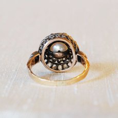 画像4: ゴールド パール ダイヤモンドリング (4)