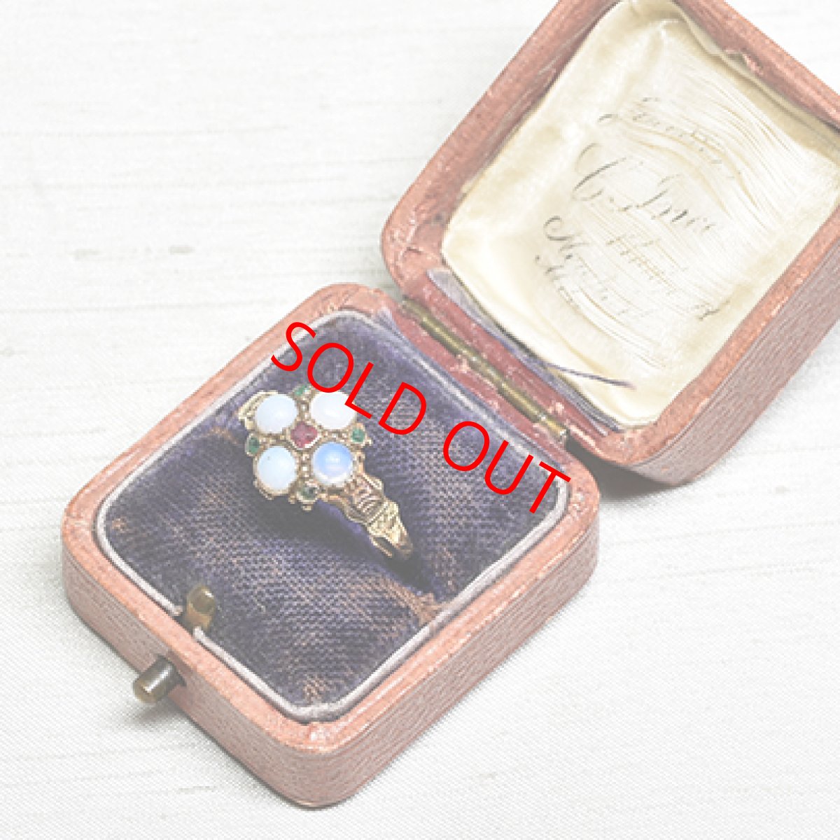 画像9: Sold ゴールド・ルビー・オパール・エメラルドリング (9)