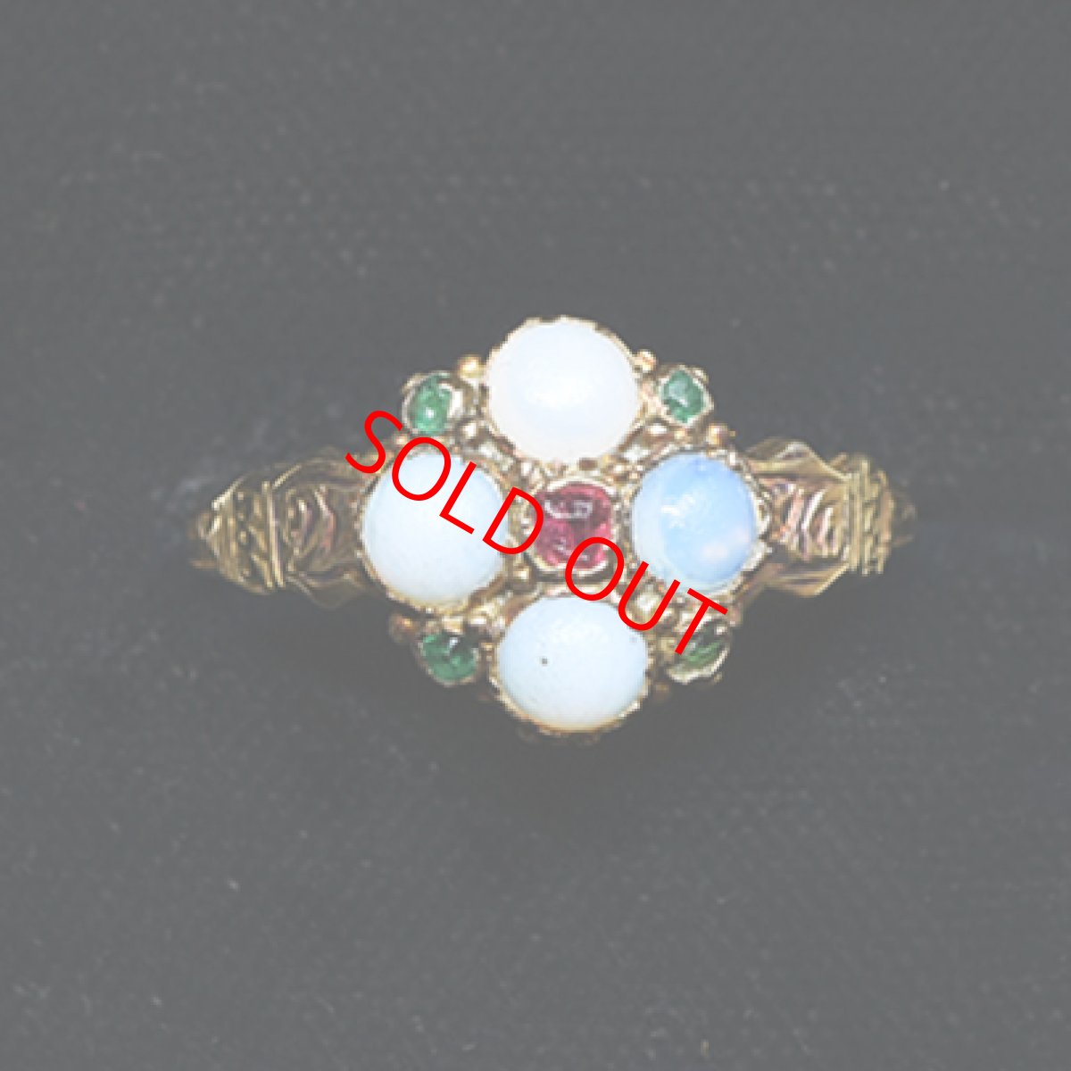 画像8: Sold ゴールド・ルビー・オパール・エメラルドリング (8)