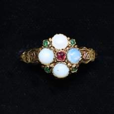 画像8: Sold ゴールド・ルビー・オパール・エメラルドリング (8)