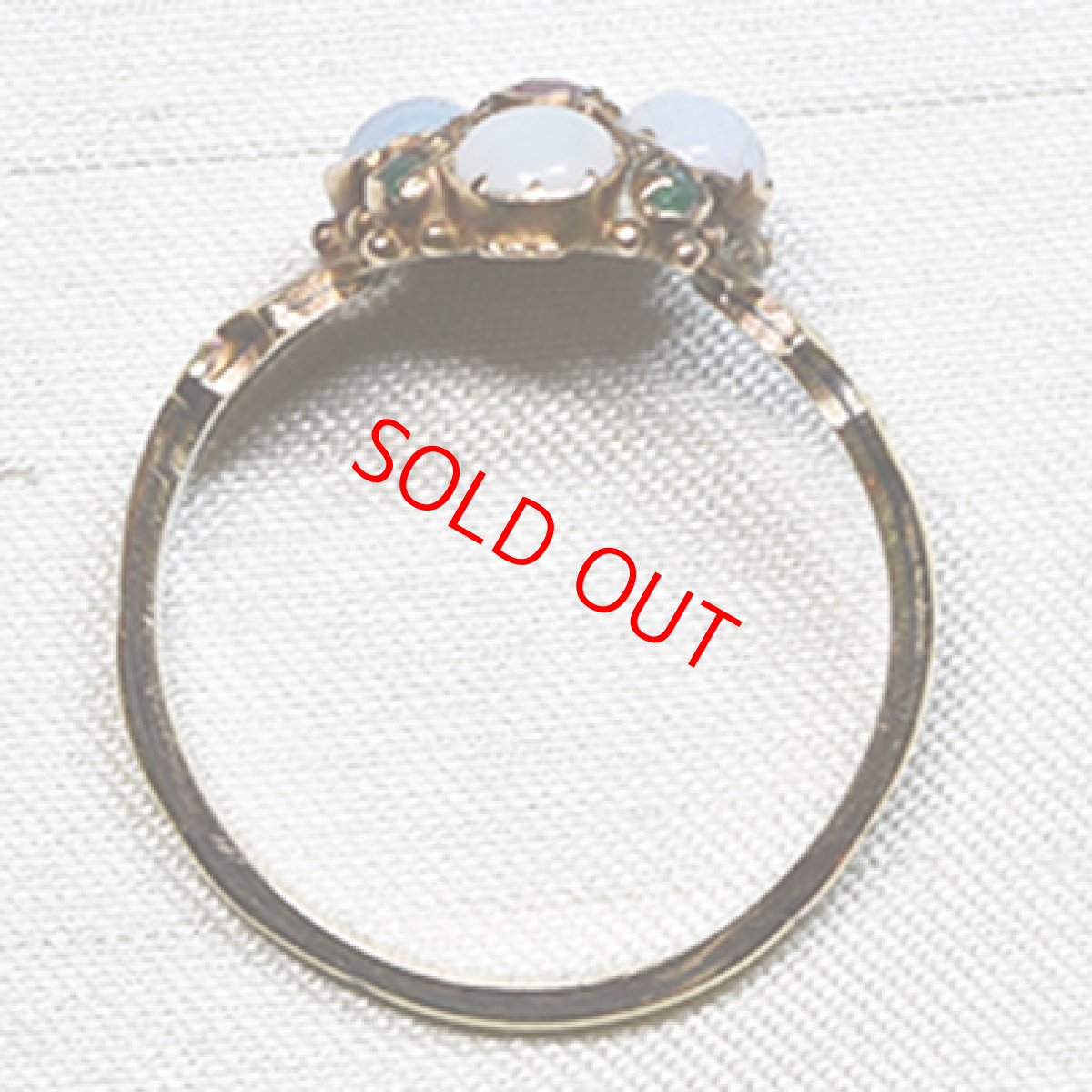 画像6: Sold ゴールド・ルビー・オパール・エメラルドリング (6)