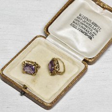 画像4: ゴールド・アメシストイヤリング（14金） (4)