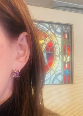 画像5: ゴールド・アメシストイヤリング（14金） (5)