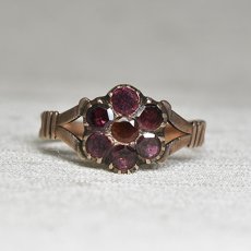 画像1: ゴールド・ガーネットリング　 (1)