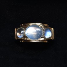 画像6: ゴールド・ムーンストーンリング (6)