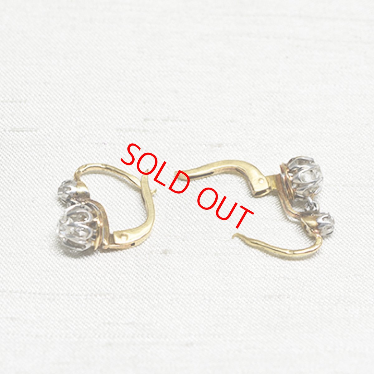 画像4: Sold ゴールド・pt・ダイヤモンドダイヤモンドイヤリング（18金） (4)