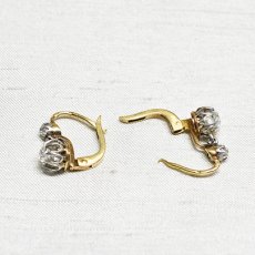 画像4: Sold ゴールド・pt・ダイヤモンドダイヤモンドイヤリング（18金） (4)