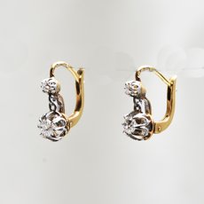 画像2: Sold ゴールド・pt・ダイヤモンドダイヤモンドイヤリング（18金） (2)