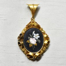 画像2: ゴールド・フローレンスモザイクイヤリングペンダント (2)