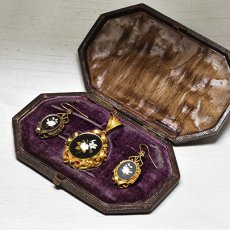 画像1: ゴールド・フローレンスモザイクイヤリングペンダント (1)