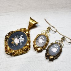 画像9: ゴールド・フローレンスモザイクイヤリングペンダント (9)