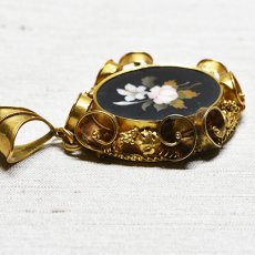 画像7: ゴールド・フローレンスモザイクイヤリングペンダント (7)