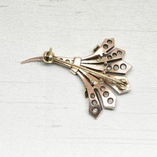 画像2: ゴールド・シルバー・ダイヤモンド・ルビーブローチ (2)