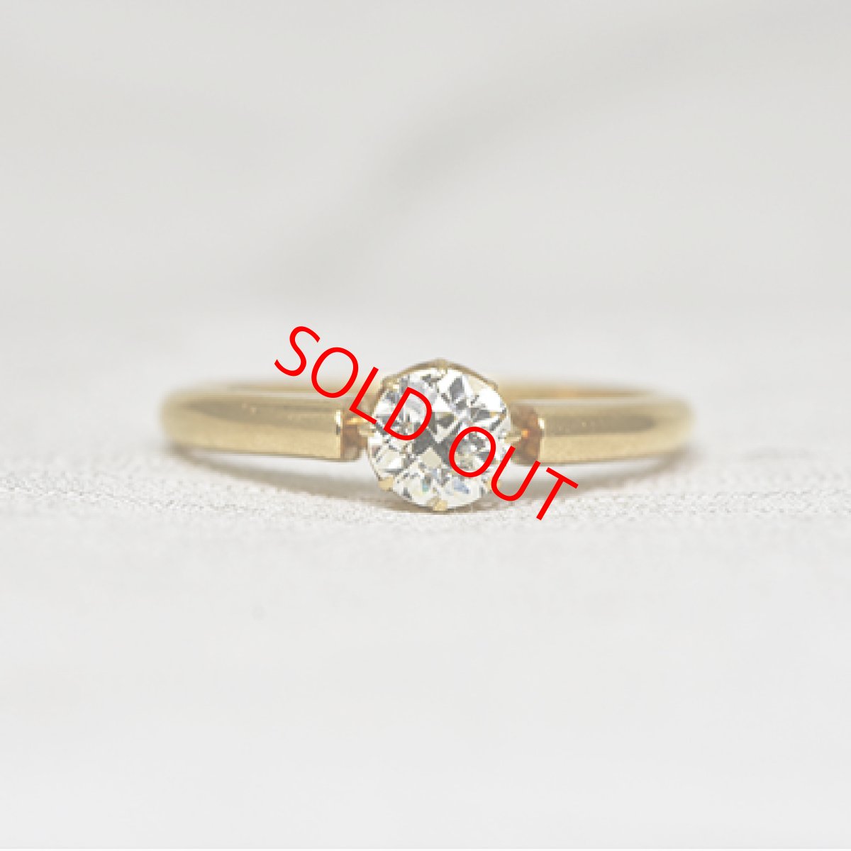 画像1: ゴールド・ダイヤモンドリング（18金） (1)