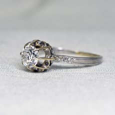 画像2: ゴールド・pt・ダイヤモンドリング　18金 (2)