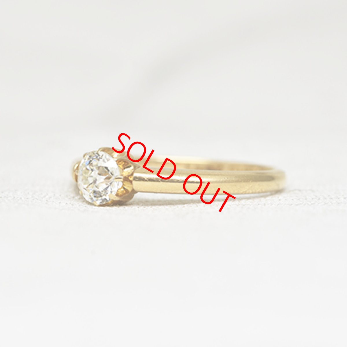 画像2: ゴールド・ダイヤモンドリング（18金） (2)