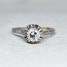 画像1: ゴールド・pt・ダイヤモンドリング　18金 (1)