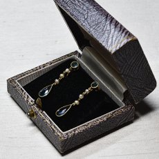 画像4: ゴールド・アクアマリン・パールイヤリング (4)