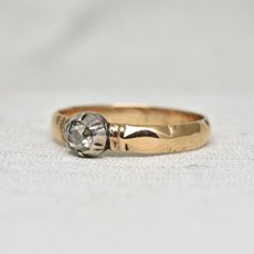 画像2: ゴールド・シルバー・ダイヤモンドリング（14金） (2)