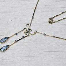 画像4: ゴールド・アクアマリン・ダイヤモンドペンダント　15金 (4)