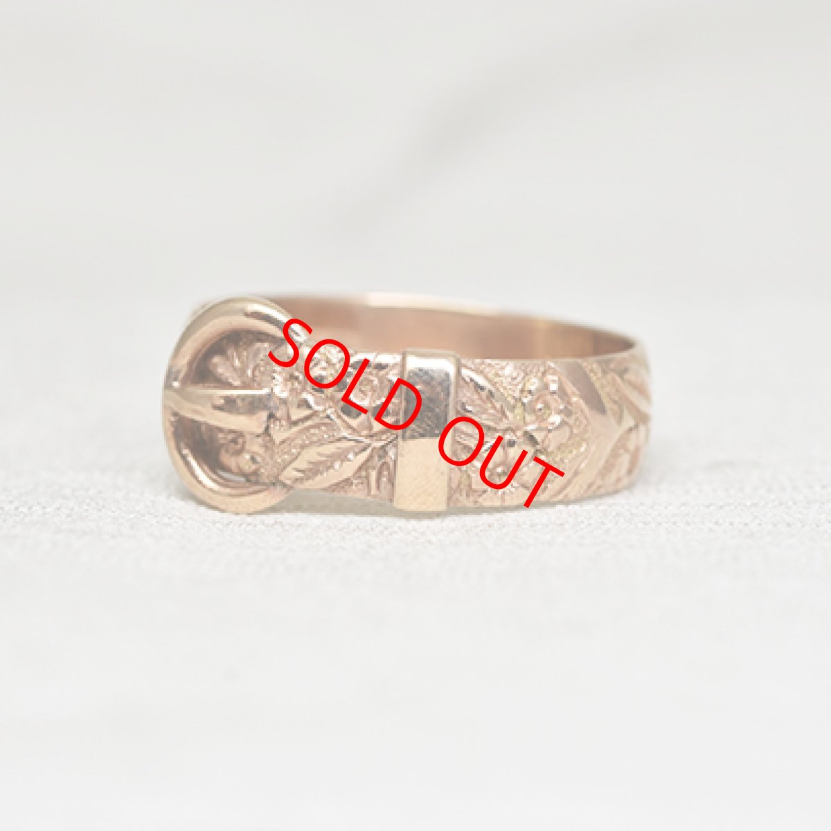 画像2: Sold ゴールド・バックルリング（9金） (2)