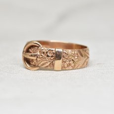 画像2: Sold ゴールド・バックルリング（9金） (2)