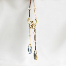 画像3: ゴールド・アクアマリン・ダイヤモンドペンダント　15金 (3)