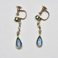 画像3: ゴールド・アクアマリン・パールイヤリング (3)