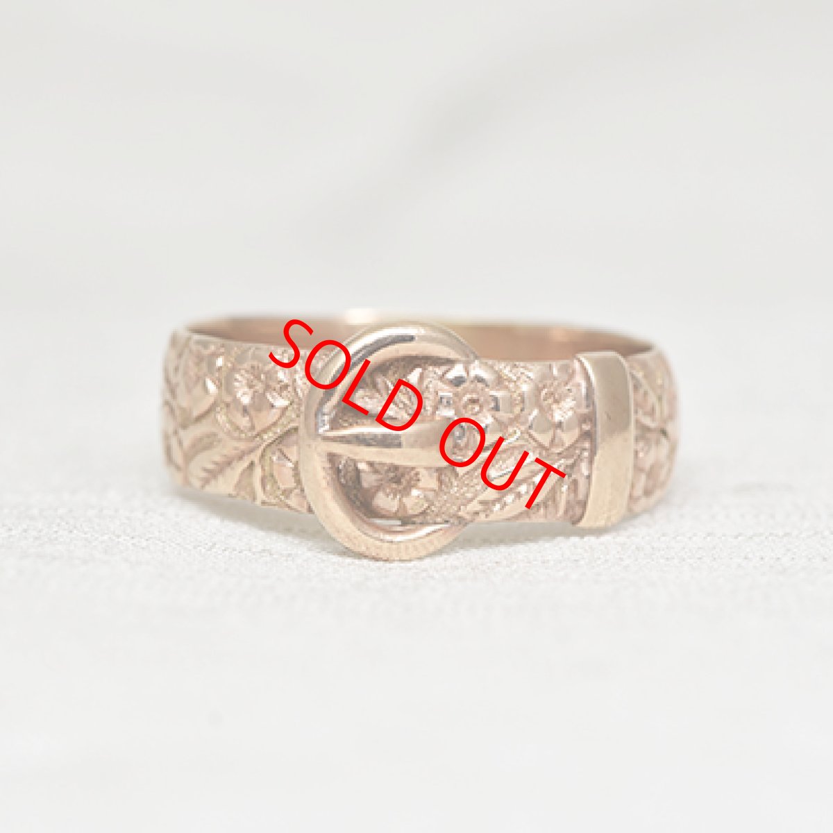 画像1: Sold ゴールド・バックルリング（9金） (1)