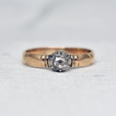 画像1: ゴールド・シルバー・ダイヤモンドリング（14金） (1)