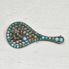 画像1:  Sold sv.ターコイズ・パールブローチ (1)