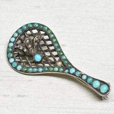 画像3:  Sold sv.ターコイズ・パールブローチ (3)