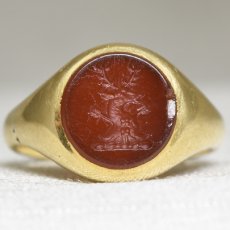 画像2:  ゴールド・コーネリアンインタリオリング　（18ct） (2)