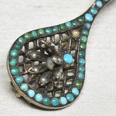 画像4:  Sold sv.ターコイズ・パールブローチ (4)