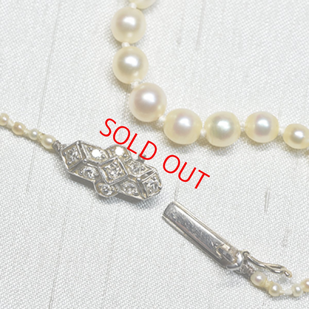 画像5: ゴールド・ダイヤモンド・パールネックレス 14金 (5)