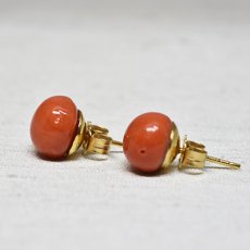 画像2: ゴールド・コーラルイヤリング 18金 (2)