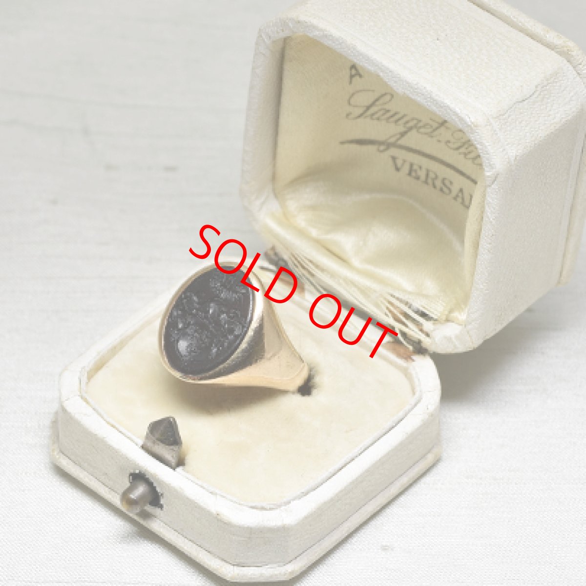 画像7: Sold ゴールド・オニキスインタリオリング (7)