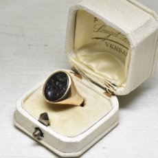 画像7: Sold ゴールド・オニキスインタリオリング (7)