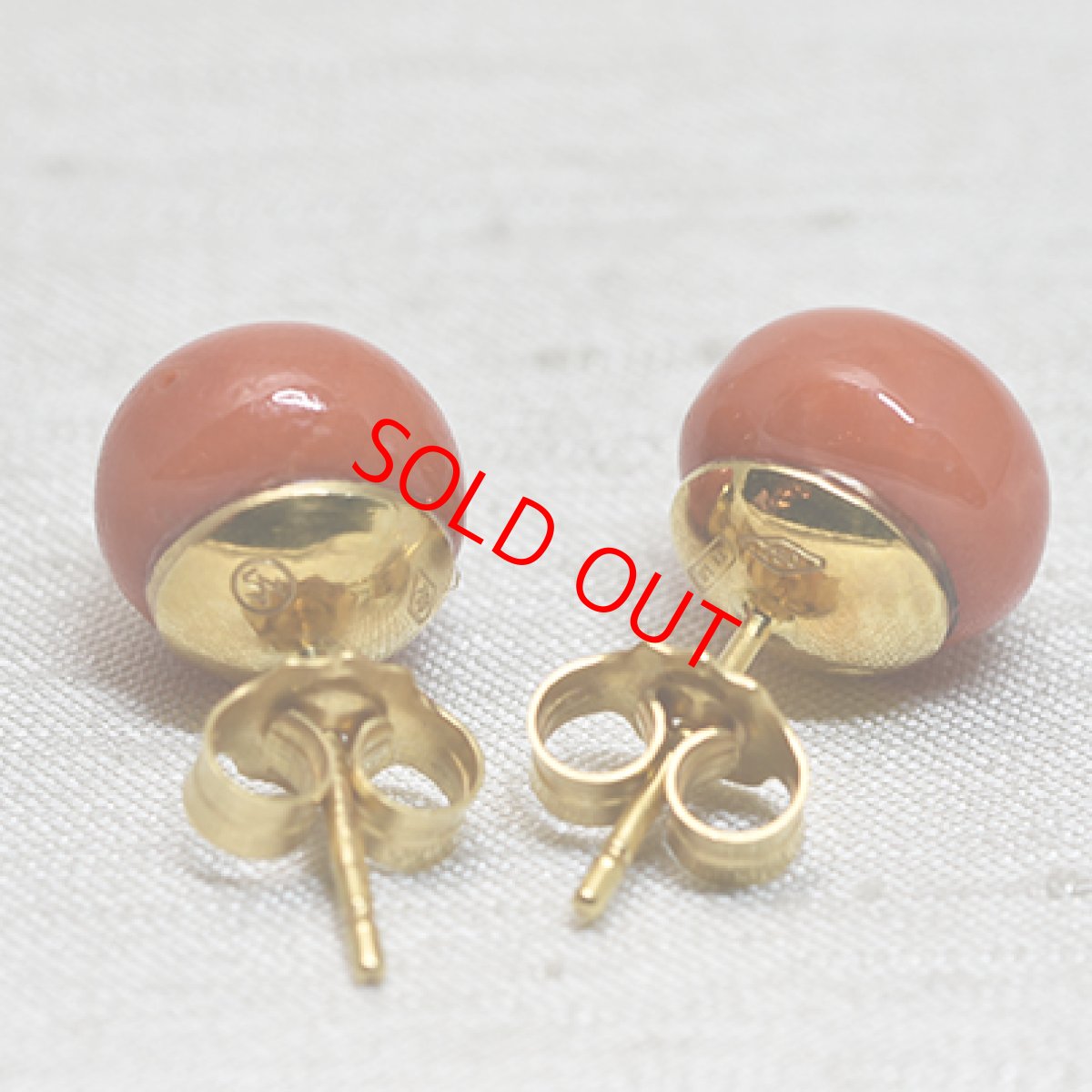 画像7: Sold ゴールド・コーラルイヤリング 18金 (7)